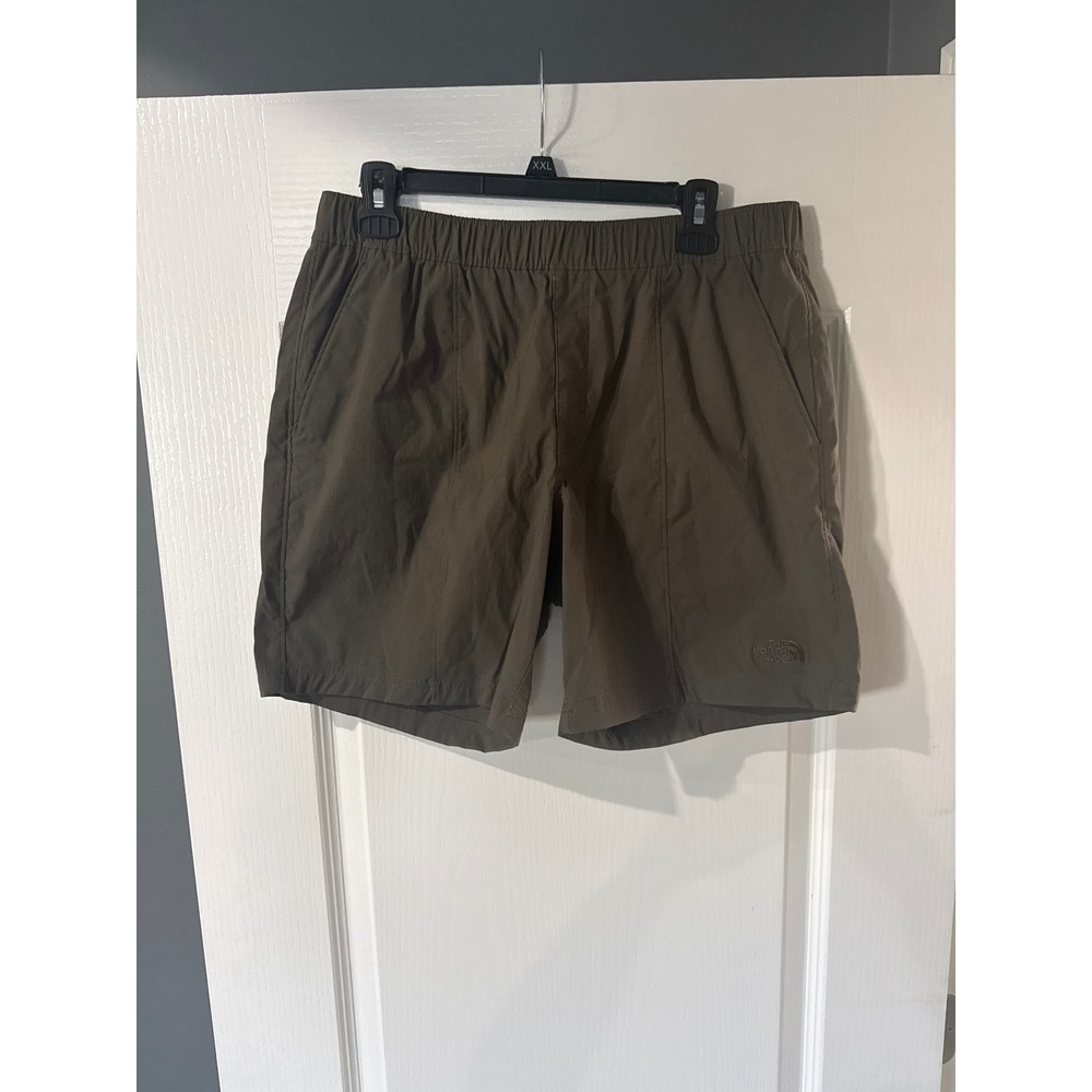 The North Face Mens Olive Green Hiking Shorts Elastic Waist Stretch Size Medium
